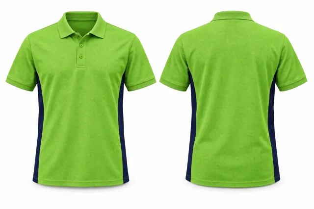 Lime Green Side panels dry-fit polo