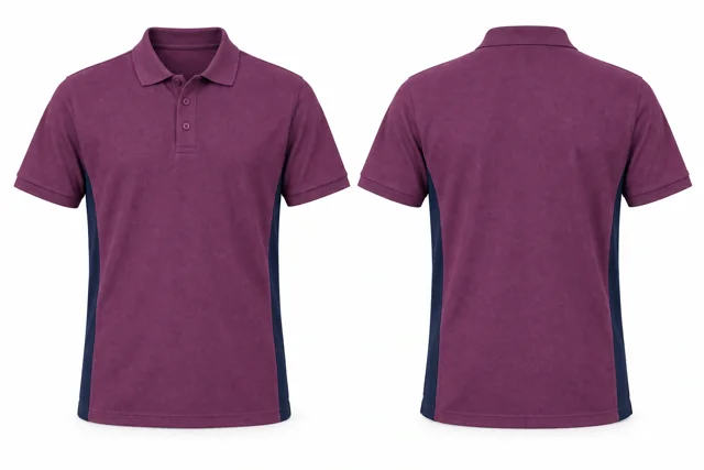 Plum Side panels dry-fit polo