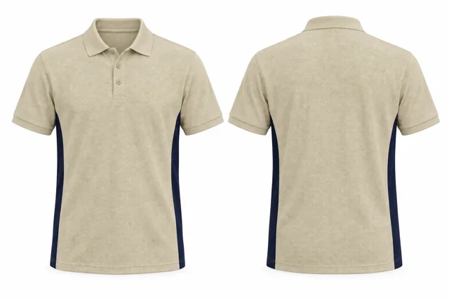 Cream Beige Side panels dry-fit polo