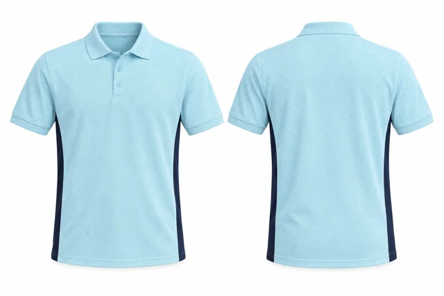 Ice Blue Side panels dry-fit polo