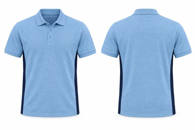 Light Blue Side panels dry-fit polo