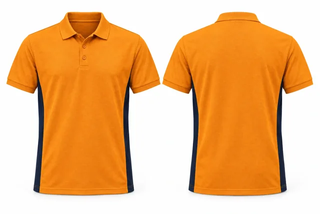 Golden Orange Side panels dry-fit polo