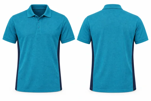 Turquoise Blue Side panels dry-fit polo