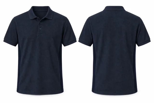 Deep Navy A Side panels dry-fit polo