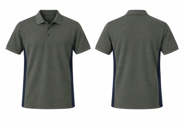 Olive Grey Side panels dry-fit polo