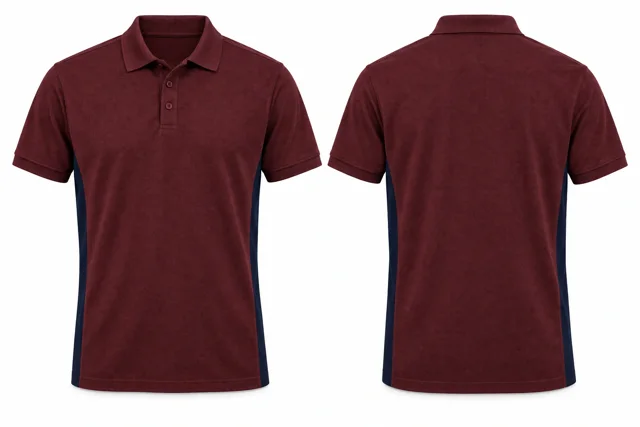 Burgundy Side panels dry-fit polo