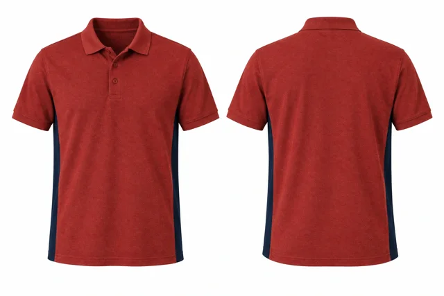 Brick Red Side panels dry-fit polo
