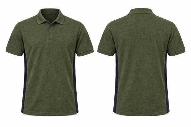 Military Olive Side panels dry-fit polo