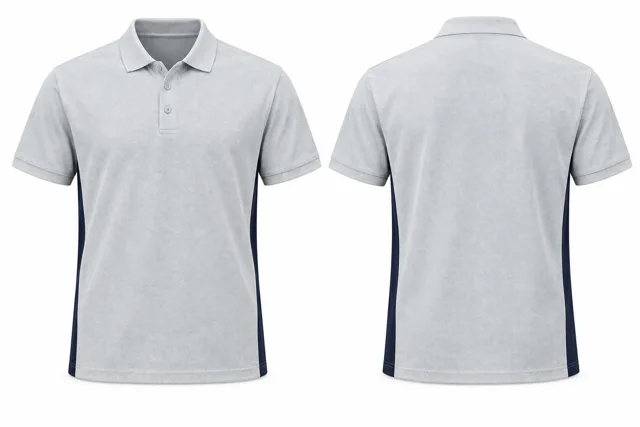 Pale Silver Side panels dry-fit polo