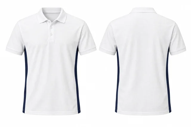 White A Side panels dry-fit polo