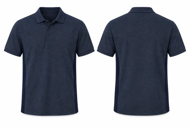 Navy B Side panels dry-fit polo