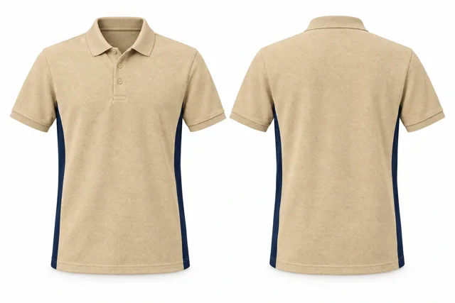 Sand Beige Side panels dry-fit polo