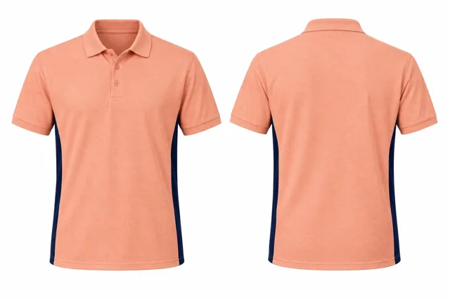 Salmon Peach Side panels dry-fit polo