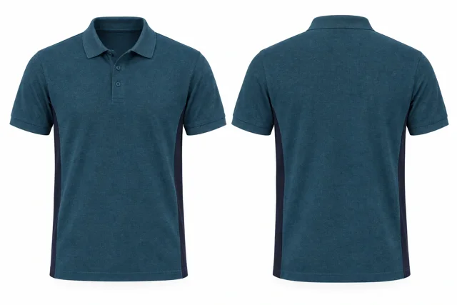 Petrol Blue Side panels dry-fit polo