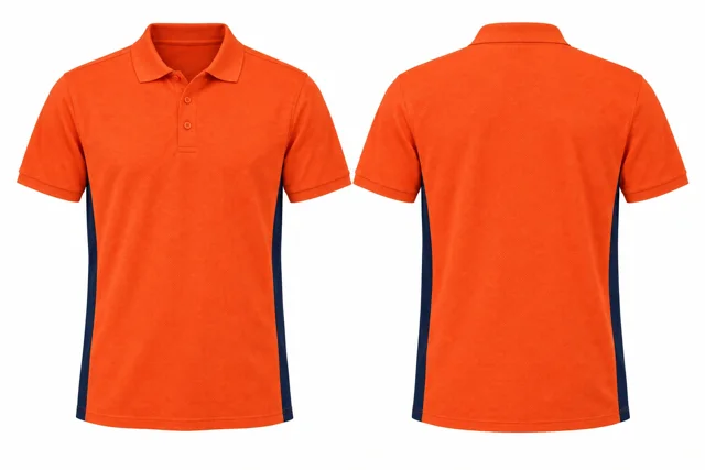 Bright Orange Side panels dry-fit polo