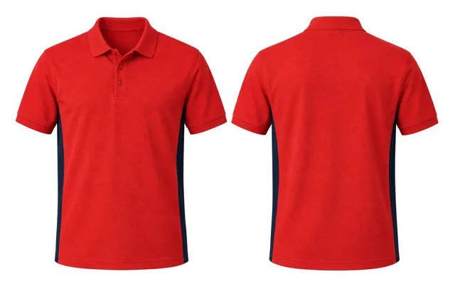 Scarlet Red Side panels dry-fit polo