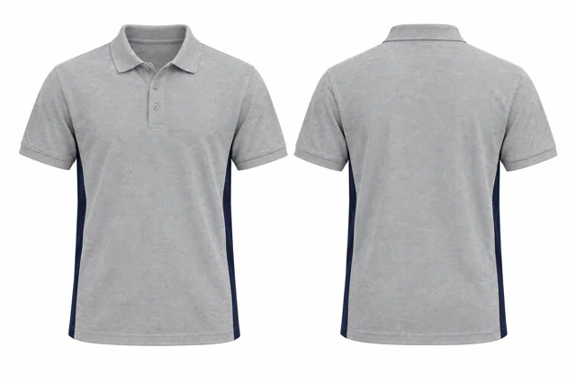 Light Heather Grey Side panels dry-fit polo