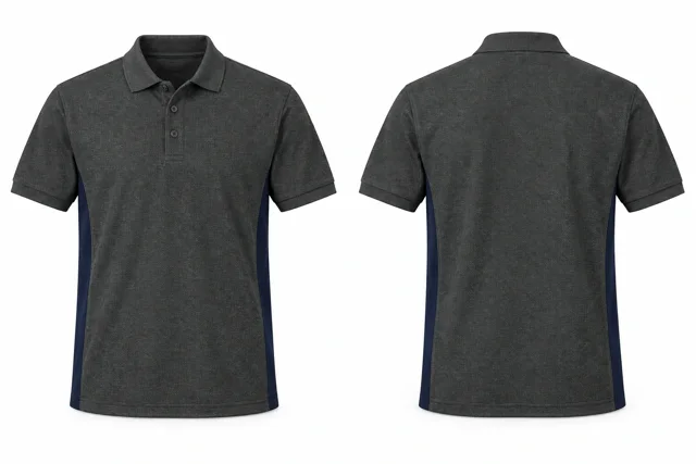 Charcoal A Side panels dry-fit polo