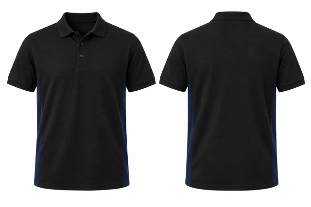 Black B Side panels dry-fit polo
