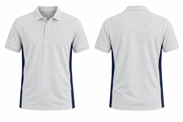 White Texture Side panels dry-fit polo