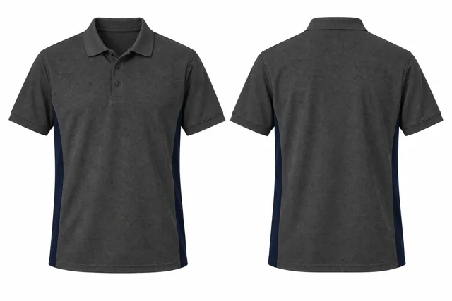 Charcoal B Side panels dry-fit polo