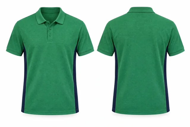 Emerald Green Side panels dry-fit polo