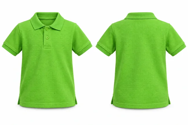 Lime Green Kids dry-fit polo