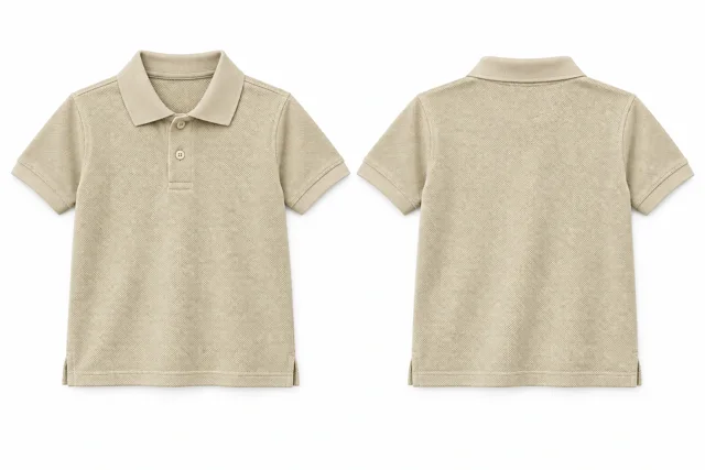 Cream Beige Kids dry-fit polo