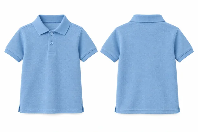 Light Blue Kids dry-fit polo