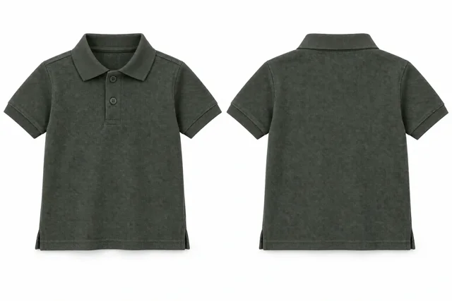 Olive Grey Kids dry-fit polo