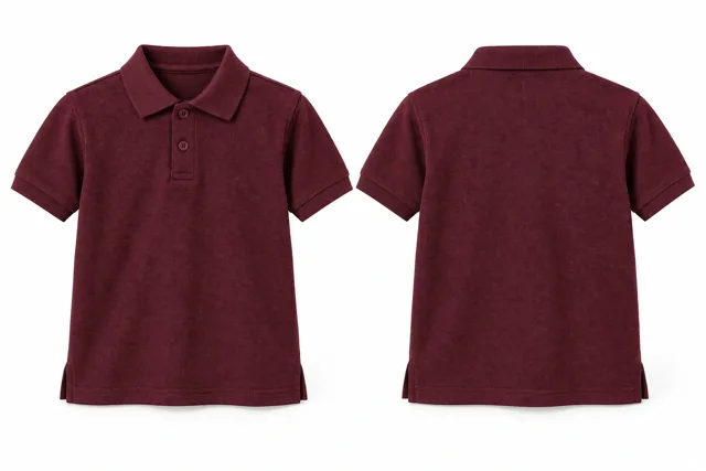 Burgundy Kids dry-fit polo