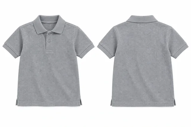 Silver Grey Kids dry-fit polo