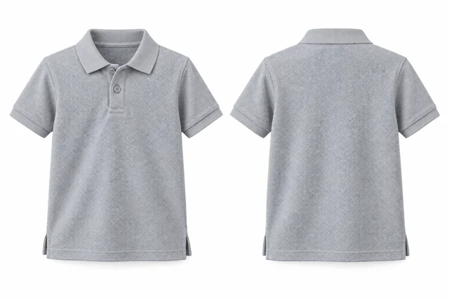 Silver Texture Kids dry-fit polo
