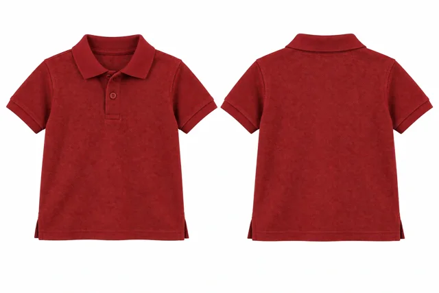 Brick Red Kids dry-fit polo