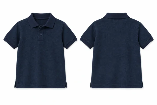 Navy A Kids dry-fit polo