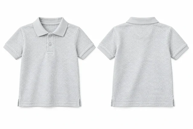 Pale Silver Kids dry-fit polo