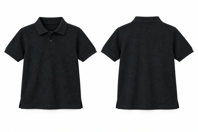Black A Kids dry-fit polo