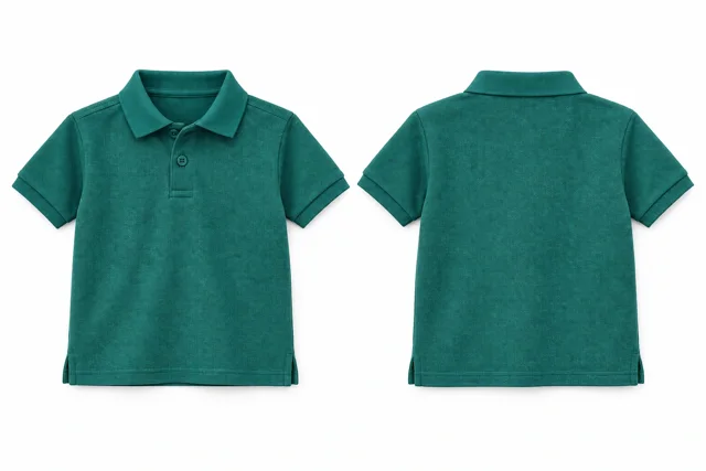Teal Green Kids dry-fit polo