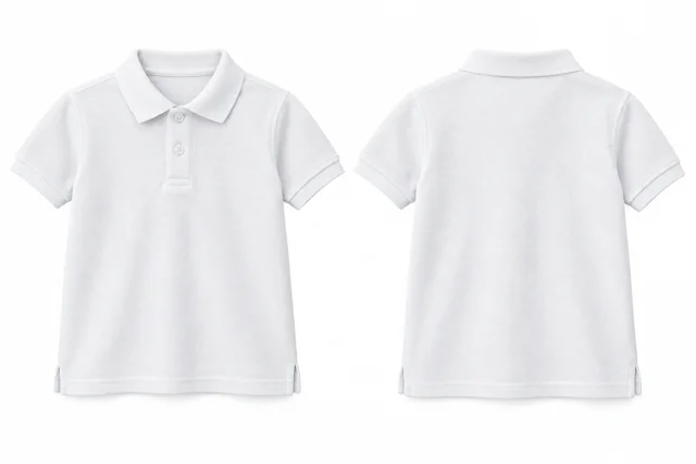 White A Kids dry-fit polo