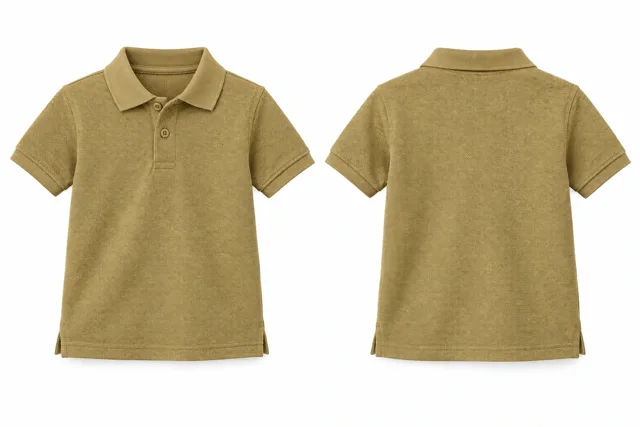 Khaki Gold Kids dry-fit polo