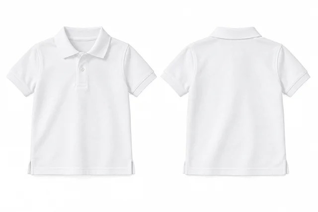 White B Kids dry-fit polo