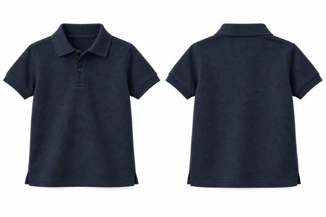 Navy B Kids dry-fit polo