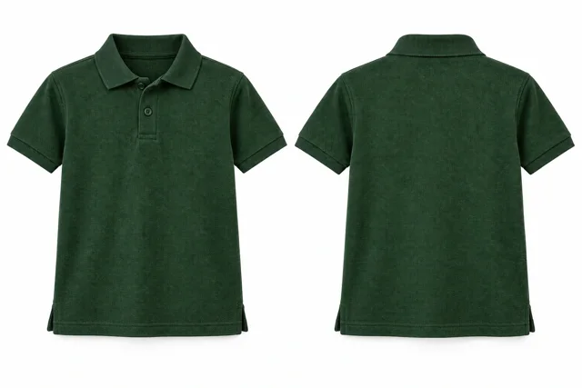 Forest Green Kids dry-fit polo