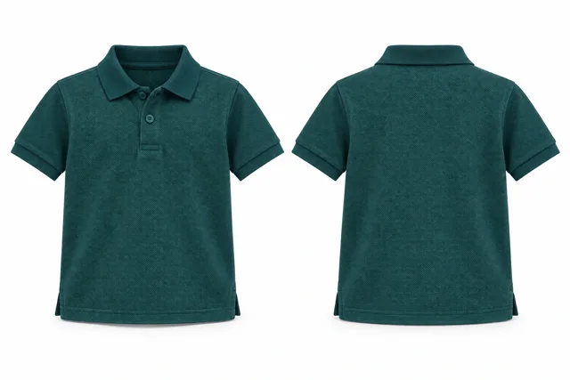 Deep Teal Kids dry-fit polo
