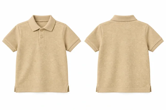 Sand Beige Kids dry-fit polo