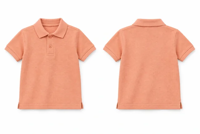 Salmon Peach Kids dry-fit polo
