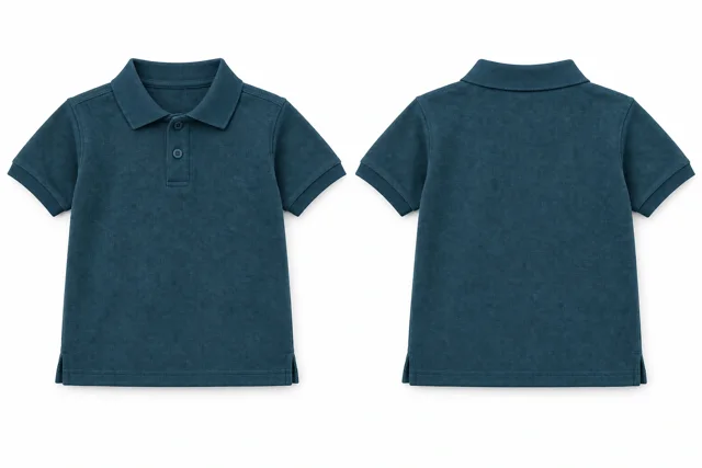 Petrol Blue Kids dry-fit polo