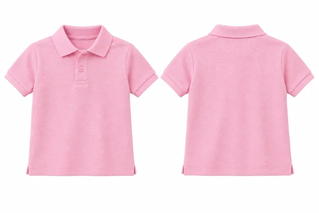 Pastel Pink Kids dry-fit polo