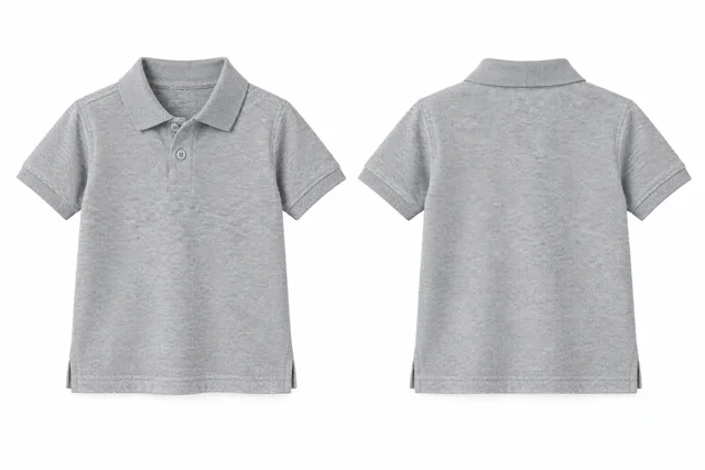 Light Heather Grey Kids dry-fit polo