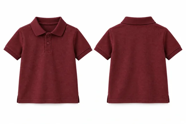Maroon Kids dry-fit polo